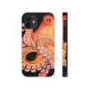 Red Octopus On Black Watercolor Case Mate Tough Phone Cases Iphone 12 Mini