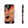 Red Octopus On Black Watercolor Case Mate Tough Phone Cases Iphone 13