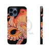 Red Octopus On Black Watercolor Case Mate Tough Phone Cases Iphone 13 Pro Max