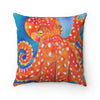 Red Octopus Pastel Art Square Pillow 14 X Home Decor