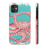 Red Octopus Teal Pattern Case Mate Tough Phone Cases Iphone 11