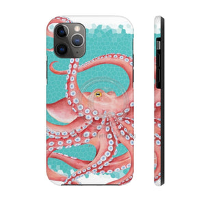Red Octopus Teal Pattern Case Mate Tough Phone Cases Iphone 11 Pro