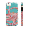 Red Octopus Teal Pattern Case Mate Tough Phone Cases Iphone 5/5S/5Se