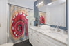 Red Octopus Tentacle Art Shower Curtain Home Decor