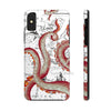 Red Octopus Tentacle Vintage Map Case Mate Tough Phone Cases Iphone X