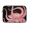 Red Octopus Tentacles Black Watercolor Art Laptop Sleeve 13