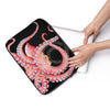 Red Octopus Tentacles Black Watercolor Art Laptop Sleeve