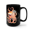 Red Octopus Tentacles Compass Black Mug 15Oz
