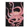 Red Octopus Tentacles Dance On Black Watercolor Art Velveteen Plush Blanket 30 × 40 All Over Prints
