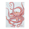 Red Octopus Tentacles Dance On White Watercolor Art Velveteen Plush Blanket 30 × 40 All Over Prints