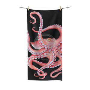 Red Octopus Tentacles Dance Polycotton Towel 30X60 Home Decor