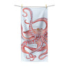 Red Octopus Tentacles Dance Polycotton Towel 30X60 Home Decor