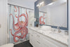 Red Octopus Tentacles Dance Shower Curtain Home Decor