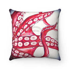 Red Octopus Tentacles Kraken! From The Dark Square Pillow 16 × Home Decor