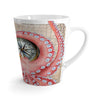 Red Octopus Tentacles Vintage Map White Latte Mug 12Oz Mug