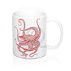 Red Octopus Tentacles Watercolor Ink Art Mug 11Oz