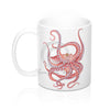 Red Octopus Tentacles Watercolor Ink Art Mug 11Oz