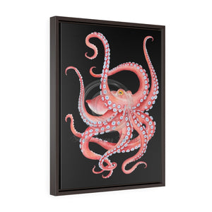 Red Octopus Vertical Framed Premium Gallery Wrap Canvas 18 × 24