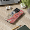 Red Octopus Vintage Beige Map Compass Art Case Mate Tough Phone Cases