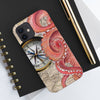 Red Octopus Vintage Beige Map Compass Art Case Mate Tough Phone Cases