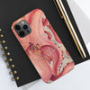 Red Octopus Vintage Beige Map Compass Art Case Mate Tough Phone Cases