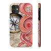 Red Octopus Vintage Beige Map Compass Art Case Mate Tough Phone Cases Iphone 11