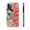 Red Octopus Vintage Beige Map Compass Art Case Mate Tough Phone Cases Iphone 11 Pro Max