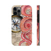 Red Octopus Vintage Beige Map Compass Art Case Mate Tough Phone Cases Iphone 12 Pro