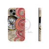 Red Octopus Vintage Beige Map Compass Art Case Mate Tough Phone Cases Iphone 13