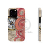 Red Octopus Vintage Beige Map Compass Art Case Mate Tough Phone Cases Iphone 13 Pro