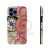 Red Octopus Vintage Beige Map Compass Art Case Mate Tough Phone Cases Iphone 13 Pro Max