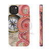 Red Octopus Vintage Beige Map Compass Art Case Mate Tough Phone Cases Iphone 14 Plus