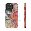 Red Octopus Vintage Beige Map Compass Art Case Mate Tough Phone Cases Iphone 14 Pro Max