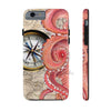 Red Octopus Vintage Beige Map Compass Art Case Mate Tough Phone Cases Iphone 6/6S