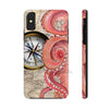 Red Octopus Vintage Beige Map Compass Art Case Mate Tough Phone Cases Iphone X