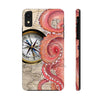 Red Octopus Vintage Beige Map Compass Art Case Mate Tough Phone Cases Iphone Xr