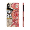 Red Octopus Vintage Beige Map Compass Art Case Mate Tough Phone Cases Iphone Xs Max