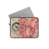 Red Octopus Vintage Beige Map Compass Art Laptop Sleeve