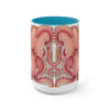 Red Octopus Vintage Beige Map Compass Art Two-Tone Coffee Mugs 15Oz Mug