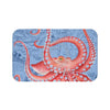 Red Octopus Vintage Map Blue Art Bath Mat Large 34X21 Home Decor