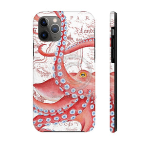 Red Octopus Vintage Map Case Mate Tough Phone Cases Iphone 11 Pro