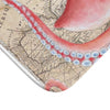 Red Octopus Vintage Map Compass Bath Mat Home Decor