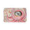 Red Octopus Vintage Map Compass Bath Mat Large 34X21 Home Decor