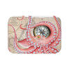 Red Octopus Vintage Map Compass Bath Mat Small 24X17 Home Decor