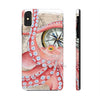 Red Octopus Vintage Map Compass Case Mate Tough Phone Cases Iphone Xs Max