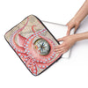 Red Octopus Vintage Map Compass Laptop Sleeve