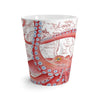 Red Octopus Vintage Map White Latte Mug Mug