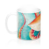 Red Octopus Watercolor Art Mug 11Oz