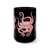 Red Octopus Watercolor Black Mug 15Oz