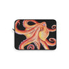 Red Octopus Watercolor On Black Art Laptop Sleeve 15